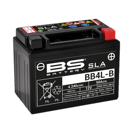Batterie moto 12v BS BB4L-B SLA activée usine