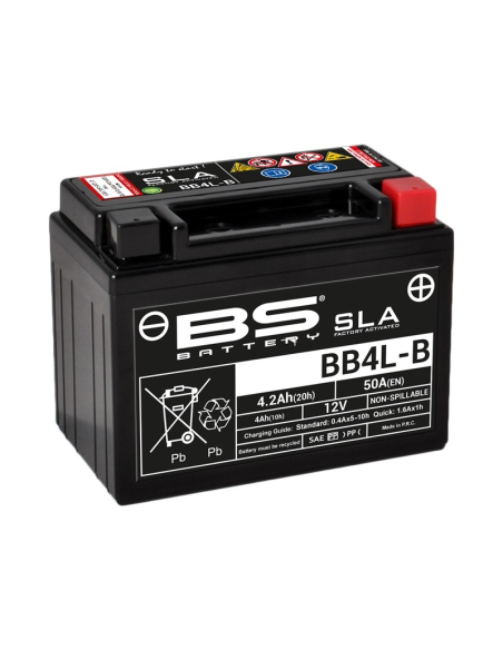 Batterie moto 12v BS BB4L-B SLA activée usine