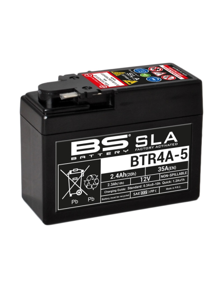 Batterie moto 12v BS BTR4A-5 SLA activée usine