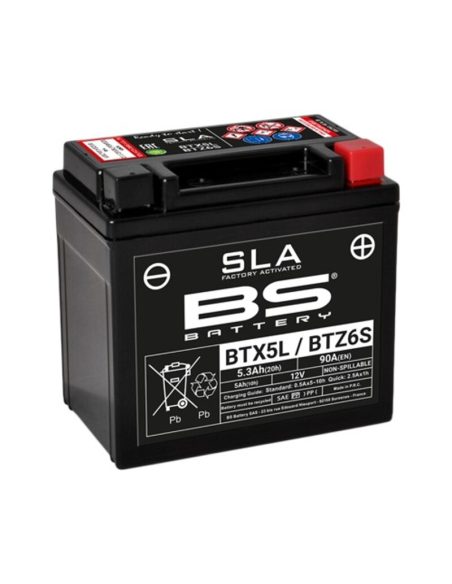 Batterie moto 12v BS YTX5L SLA activée usine