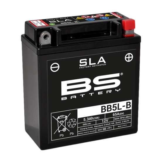 Batterie moto 12v BS YB5L-B SLA activée Usine
