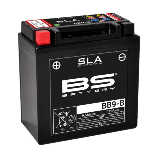 Batterie moto 12v BS BB9-B SLA activée usine