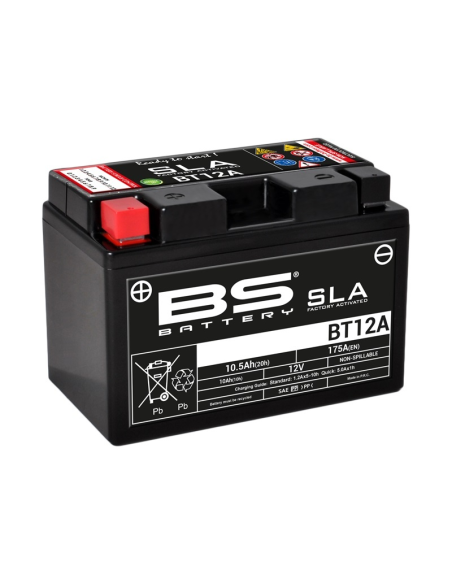 Batterie moto 12v BS YT12A SLA activée usine