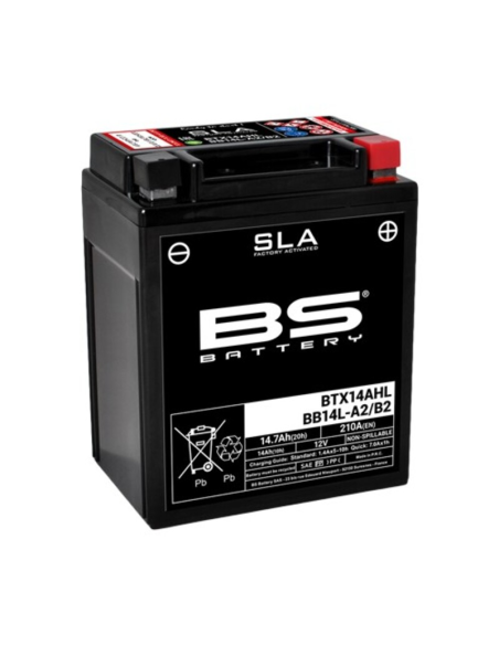 Batterie moto 12v BS BTX14AHL / BB14L-A2/B2 SLA activée usine