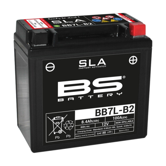 Batterie moto 12v BS BB7L-B2 -SLA activée usine