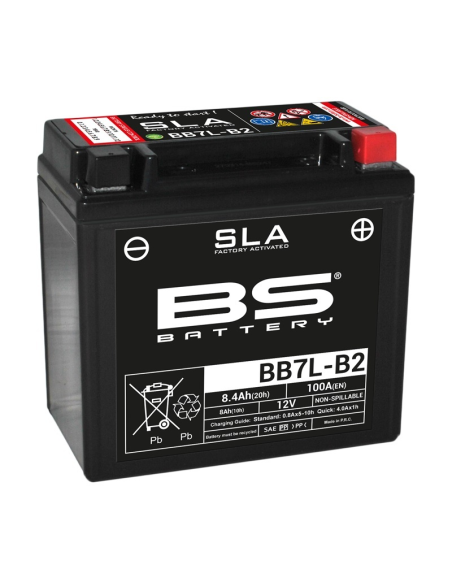 Batterie moto 12v BS BB7L-B2 -SLA activée usine