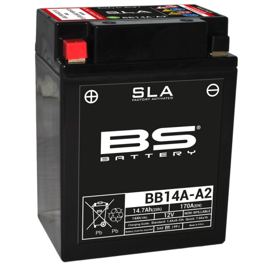 Batterie moto 12v BS BB14A-A2 SLA activée usine
