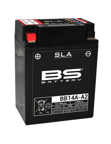 Batterie moto 12v BS BB14A-A2 SLA activée usine