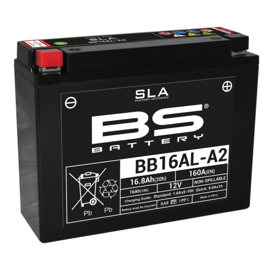 Batterie moto 12v BS YB16AL-A2 SLA activée usine