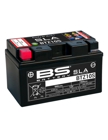 Batterie moto 12v BS YTZ10S SLA activée usine