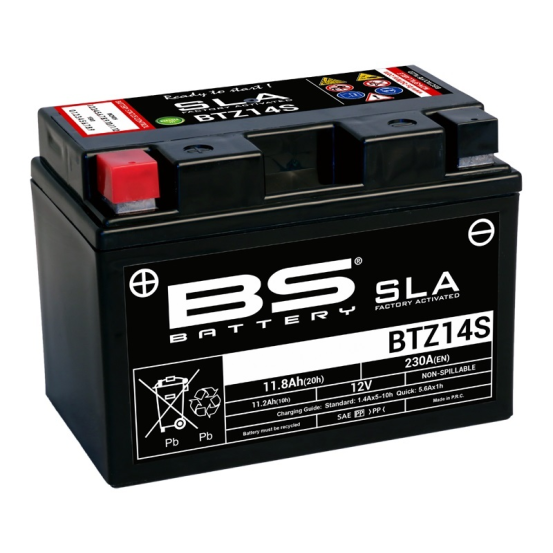Batterie moto 12v BS YTZ14-S SLA activée usine