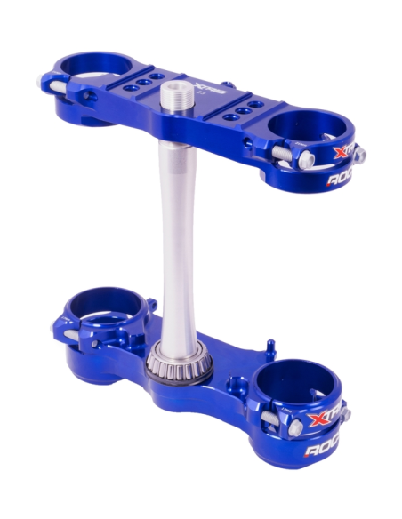 Té de fourche bleu ROCS XTRIG Kawasaki 250 KXF 2013-2019 450 KXF 2013-2018 OFFSET 23