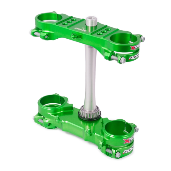 Té de fourche vert ROCS XTRIG Kawasaki 250 KXF 2013-2019 450 KXF 2013-2018 OFFSET 23