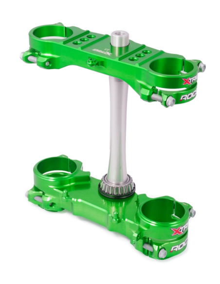 Té de fourche vert ROCS XTRIG Kawasaki 250 KXF 2013-2019 450 KXF 2013-2018 OFFSET 23