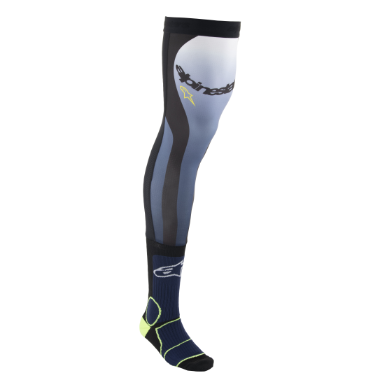 Chaussettes cross Alpinestars Brace - Bleu Marine Jaune Fluo