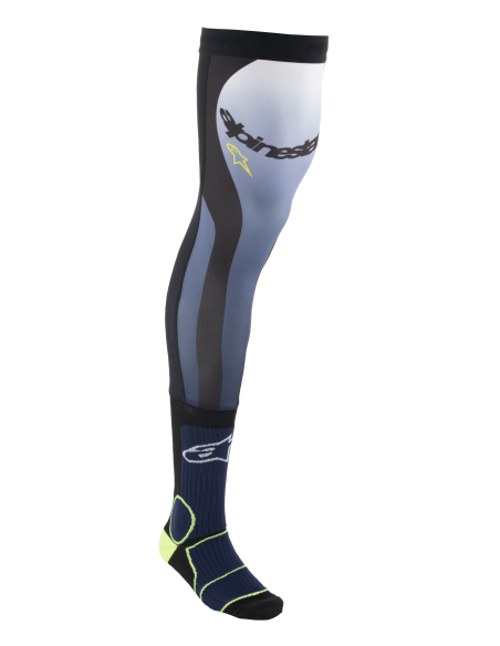 Chaussettes cross Alpinestars Brace - Bleu Marine Jaune Fluo