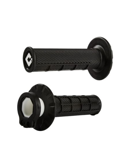 Poignées moto ODI MX V2 Lock-on Half Waffle 2T/4T - Noir