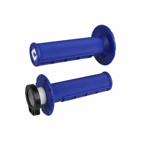 Poignées moto ODI MX V2 Lock-on Half Waffle 2T/4T - Bleu