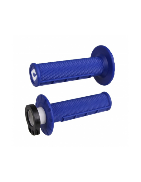 Poignées moto ODI MX V2 Lock-on Half Waffle 2T/4T - Bleu