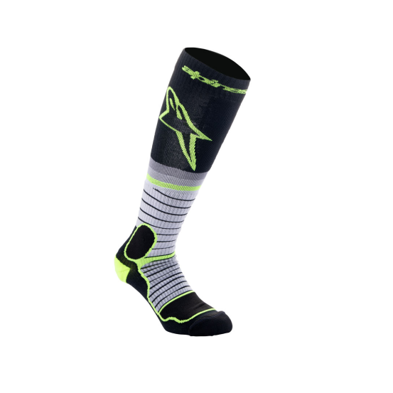 Chaussettes cross Alpinestars MX Pro - Noir Gris Jaune Fluo