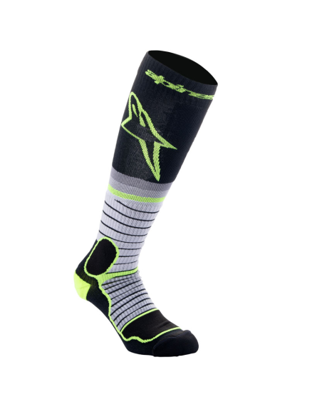 Chaussettes cross Alpinestars MX Pro - Noir Gris Jaune Fluo