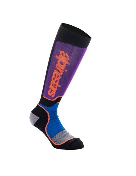 Chaussettes cross Alpinestars MX Plus - Noir Royal Bleu Violet