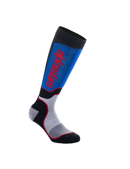 Chaussettes enfant cross Alpinestars MX Plus - Noir Blanc Bleu