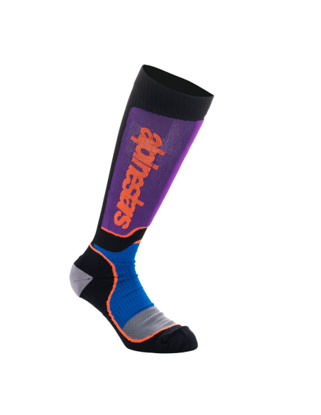 Chaussettes enfant cross Alpinestars MX Plus - Noir Bleu Violet