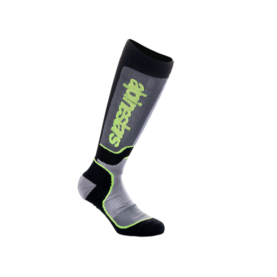 Chaussettes enfant cross Alpinestars MX Plus - Noir Gris Jaune Fluo