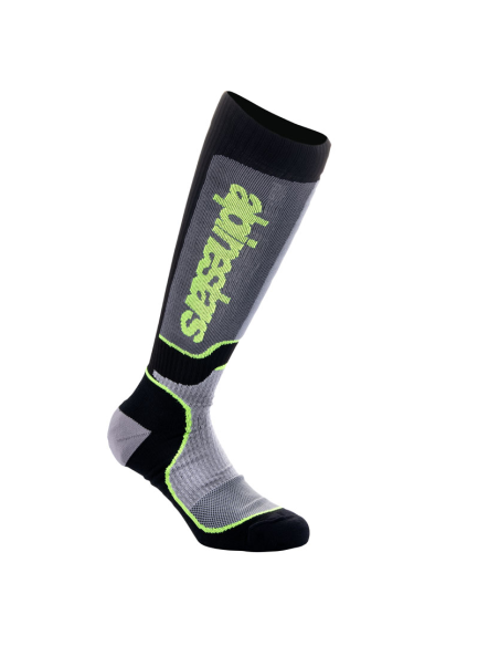 Chaussettes enfant cross Alpinestars MX Plus - Noir Gris Jaune Fluo