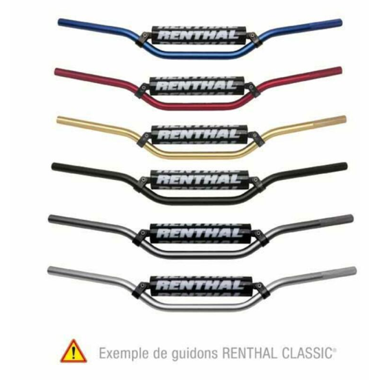 Guidon RENTHAL CLASSIC Ø 22.2 mm Cross/enduro bas T4 Noir