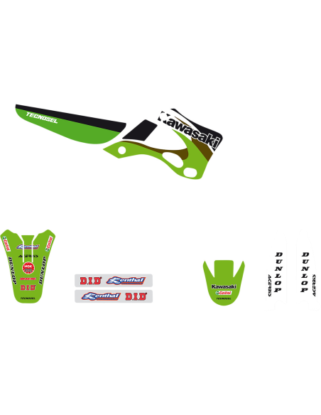 Kit déco Tecnosel Origine Kawasaki Kx 125/250 1999-02