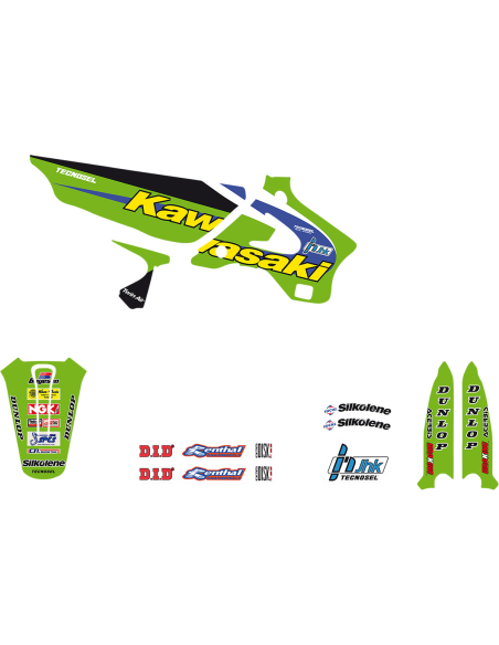 Kit déco Tecnosel Replica Kawasaki Kx 125/250 1994-98 Team 1998