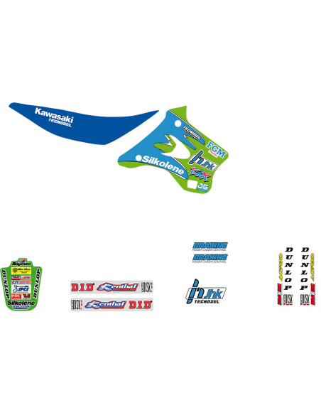 Kit déco Tecnosel Replica Kawasaki Kx 125/250 1994-98 Team 1997