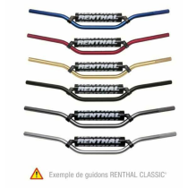 Guidon RENTHAL CLASSIC Ø 22.2 mm mini cross 80/85/100cc Noir