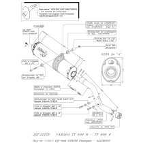 Silencieux LEOVINCE LV-X YAMAHA TT 600- 600 R 1994 - 2005 Aluminium