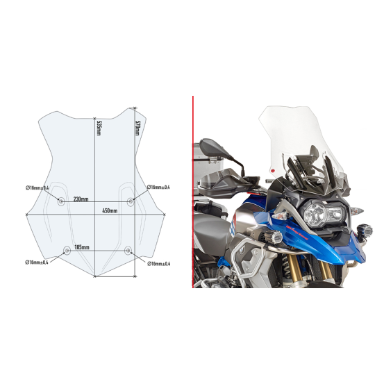 Bulle Givi 5124DT BMW R 1200 GS 2013-2024 - Incolore
