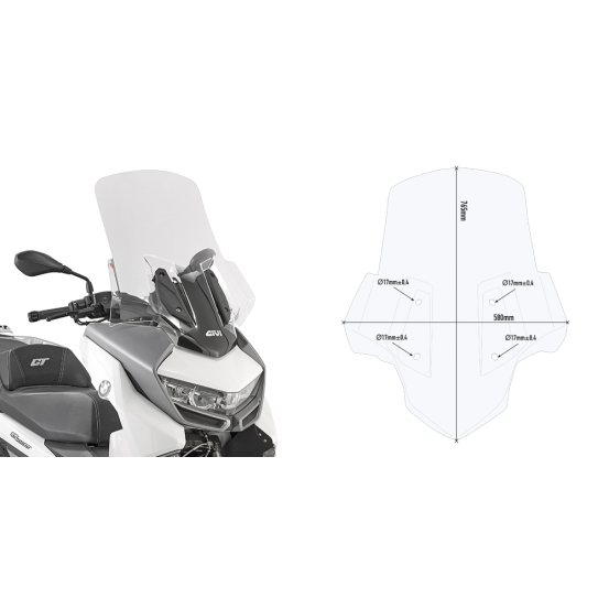 Bulle Givi 5132DT BMW C 400 GT 2019-2022 - Incolore
