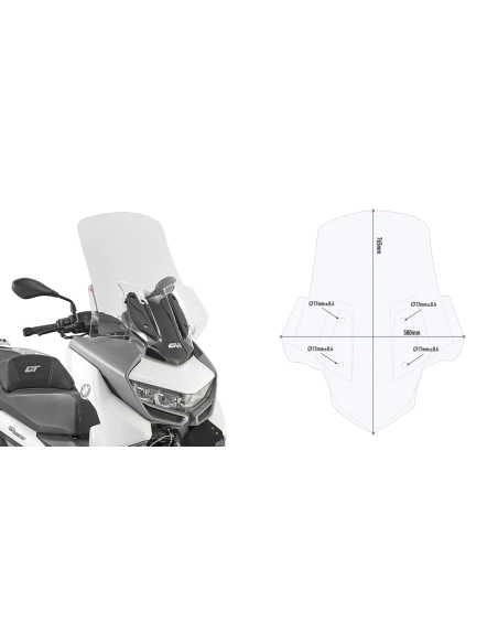 Bulle Givi 5132DT BMW C 400 GT 2019-2022 - Incolore