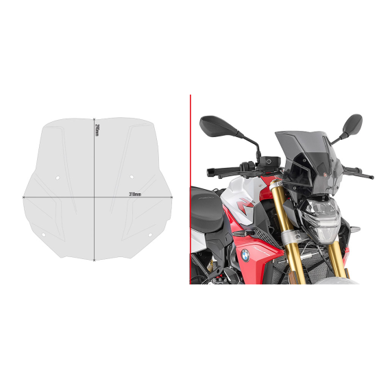 Bulle Givi 5139S BMW F 900 R 2020-2026 - Fumé