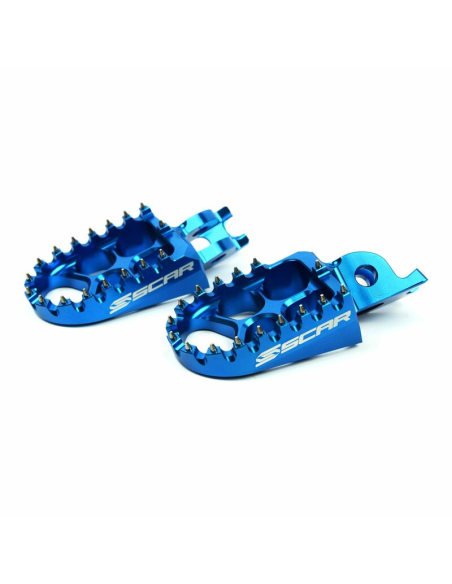 Repose pieds SCAR Evolution Honda 125/250 CR 150/250/450 CRF Kawasaki 250/450 KXF Bleu