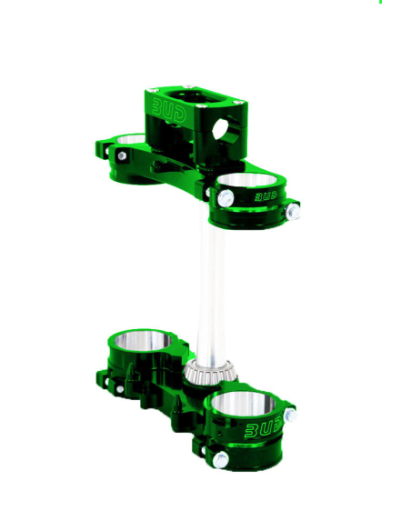 Té de fourche complet V2 Bud Racing Vert Offset 23 Kawasaki KXF