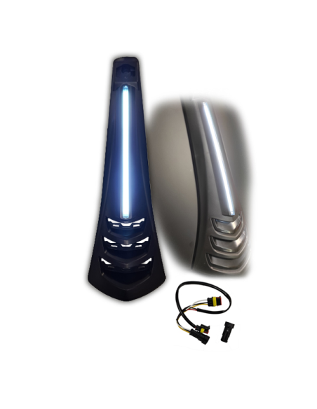 Cache face avant Vespa GTS 2019-2024 Noir Mat avec barre led