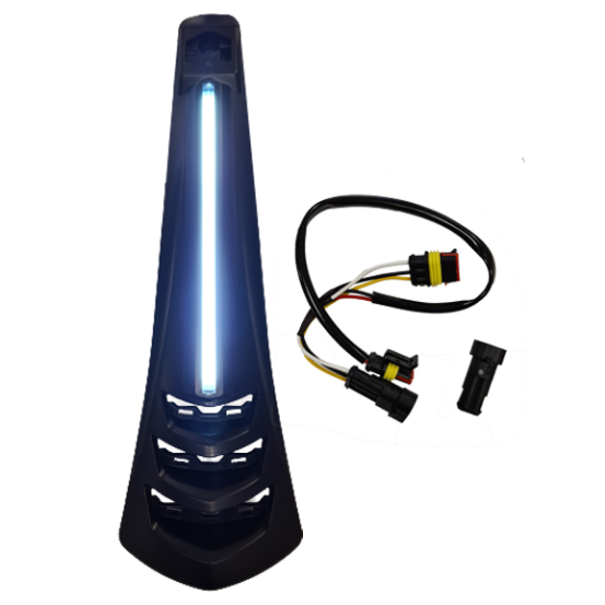 Cache face avant Vespa Sprint / Primavera Noir Mat avec barre led 2018-2024