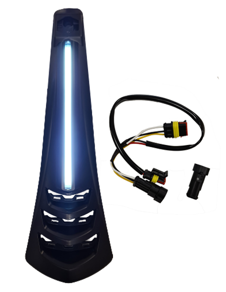 Cache face avant Vespa Sprint / Primavera Noir Mat avec barre led 2018-2024