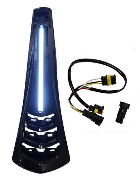 Cache face avant Vespa GTS Noir brillant avec barre led 2018-2024