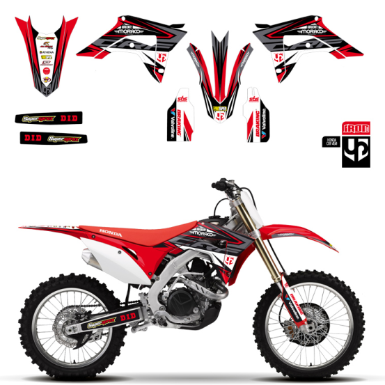 Kit Deco UP IRON HONDA 250 CRF-R 2018-2019 450 CRF-R 2017-2019 ROUGE