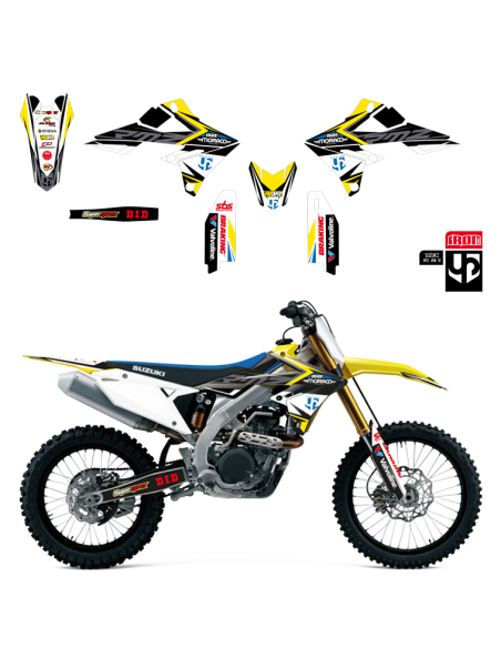 Kit Deco UP IRON SUZUKI 250 RMZ 2019 450 RMZ 2018-2019 JAUNE