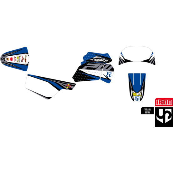 Kit Deco UP IRON YAMAHA PW 50 Toutes BLEU