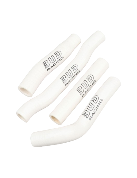 Durites de radiateur renforcées silicone BUD RACING Kawasaki 450 KXF 2016-2021 connexion Y Blanc